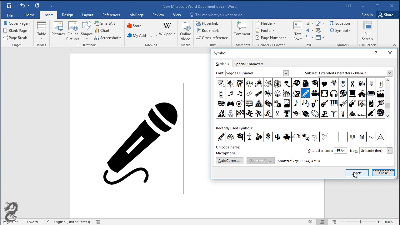 How To Insert Microphone Symbol In Word YouTube