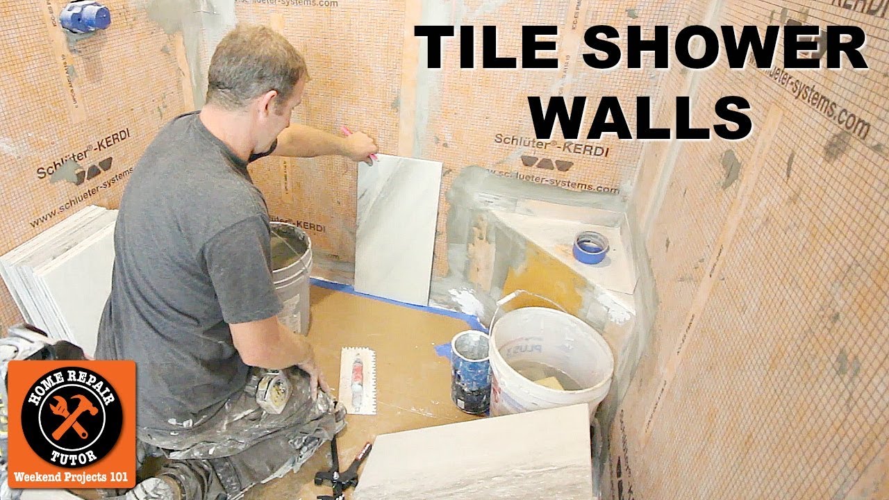 How To Tile A Shower Wall Vertical 12x24 Porcelain By Home Repair