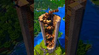Mountain to Rapunzel's Tower 🤯 | Epic Minecraft Build Time-Lapse! #shorts #minecraftshorts