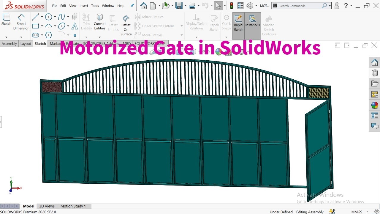 Sub Gate Solidworks MOTORIZED GATE ASSEMBLY IN SOLIDWORKS, BY SHEET METAL AND WELDMENTS ...