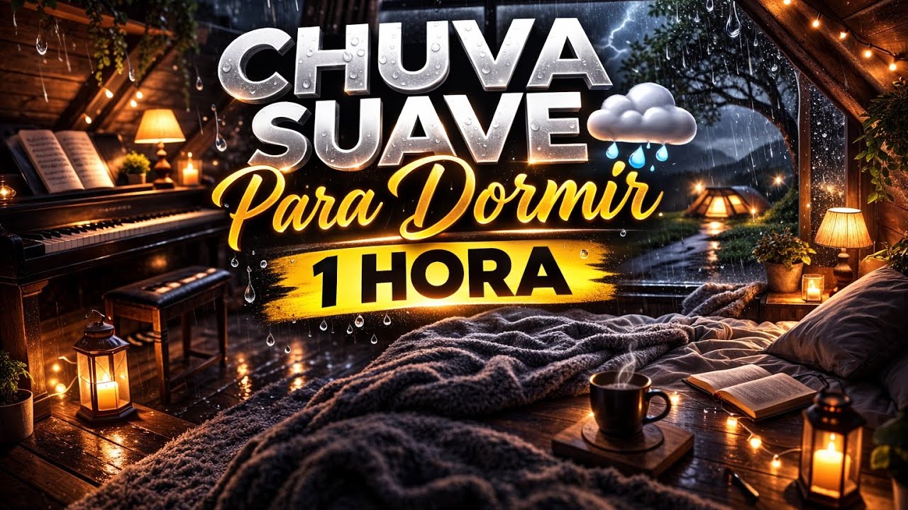 1hr de Chuva suave para dormir e acalmar a ansiedade 🌧️
