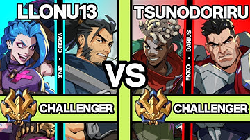 2XKO ▰ RANK 1 CHALLENGER LLONU13 (Yasuo/Jinx) vs TSUNODORIRU (Ekko/Darius) ▰ 2XKO Pro Replays