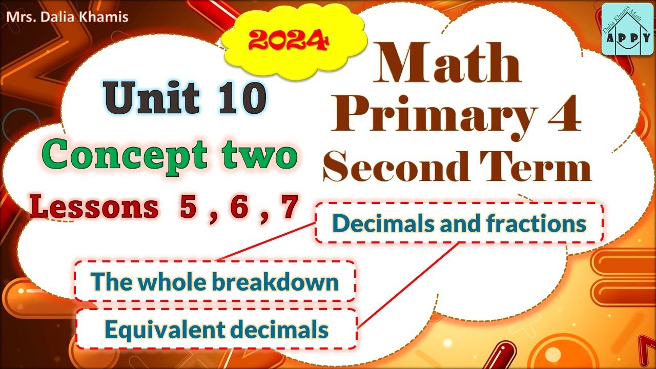 Math Primary 4 Unit 10 Lesson 5&6&7-Decimals And Fraction- المنهج الجديد الصف الرابع الابتدائي- 2024