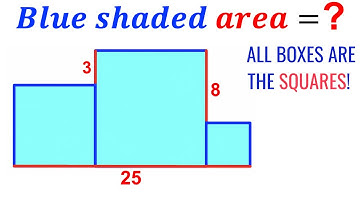 Can you find area of the Blue shaded region? | (Squares) | #math #maths | #geometry