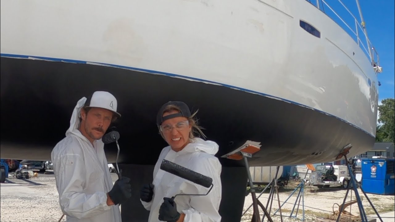 Applying TOTALBOAT multiseason ANTIFOULING on a SAILBOAT…DO IT YOURSELF BOATWORKS – Ep. 159