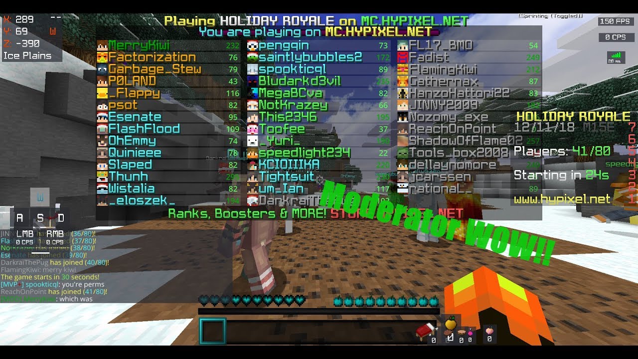 When the Moderator Joins Hypixel's New Game(Holiday Royale)