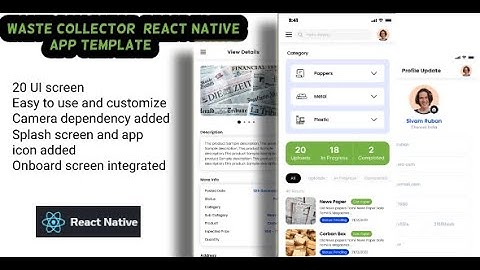 Ewaste collection react native app template and and ios