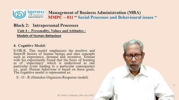 MMPC - 011 (Part- 11) Social processes and behavioural issues