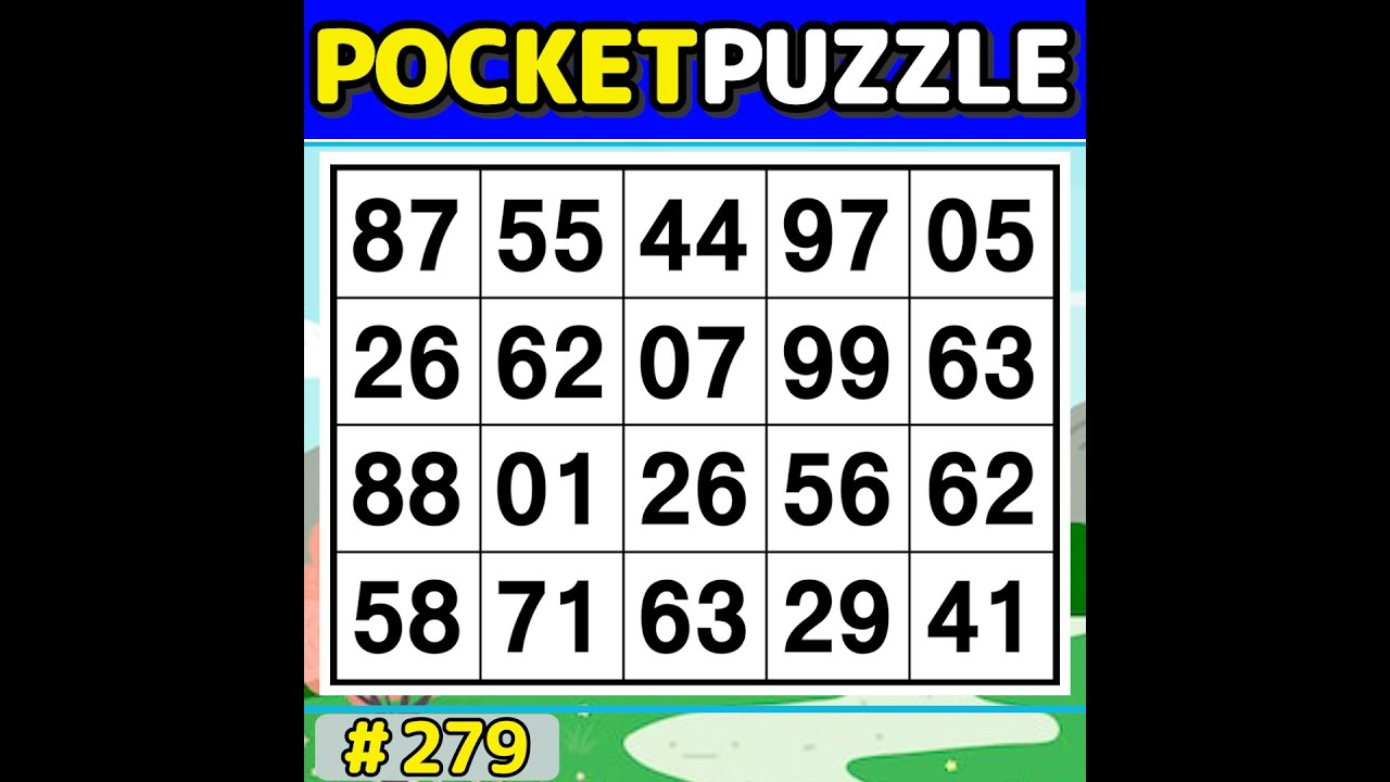 【Pocket Puzzle】 Improve memory & focus with number search 《Number Search|Brain training》 