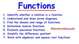 Functions Explained Step-by-Step | Domain, Range, Inverse & Piecewise Functions