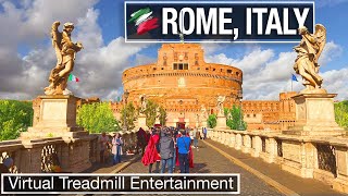 Rome Italy Walking Tour - No Talking - Virtual Treadmill Walk - 4k City Walks
