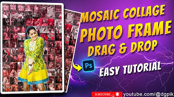 Mosaic collage Photo Frame Design Using Photoshop Tutorial | Urdu/Hindi | Mosaic Collage PSD Free