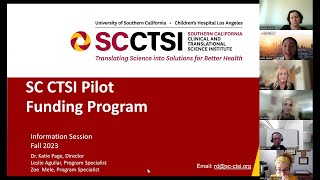 SC CTSI Pilot Funding Program info session