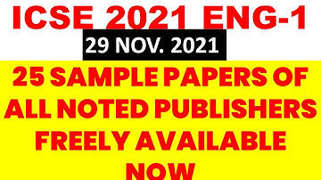 ICSE Class-10 MCQs Exam 2021-25 ICSE Class 10 English Paper-1 Sample Papers Freely Available for You