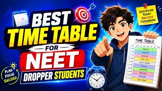 NEET Dropper Strategy + Perfect Time Table