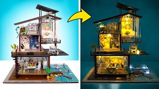 Una casa de playa en miniatura que brilla en la oscuridad