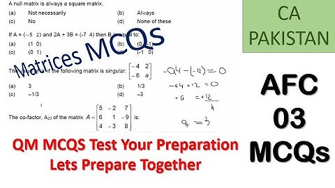 Matrices MCQs  part 1