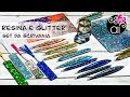 Tutorial Resina e Glitter | Set da scrivania : penne, portapenne, segnalibri, cover quaderno A5