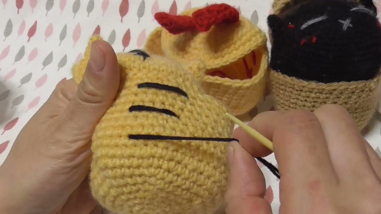 寅 着ぐるみ にゃんこ先生用 Crochet あみぐるみ ツムツム形 100均