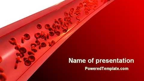 Red Blood Cells In A Blood Vessels PowerPoint Template by PoweredTemplate.com