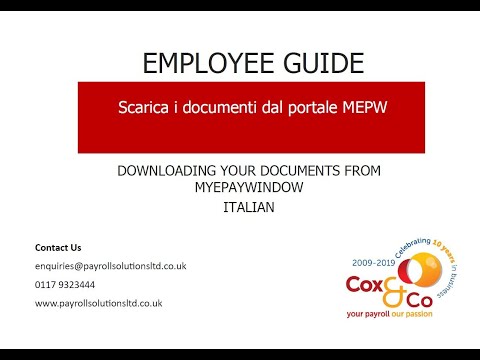 Scarica i documenti dal portale myePayWindow / Downloading documents from myePayWindow (Italian)