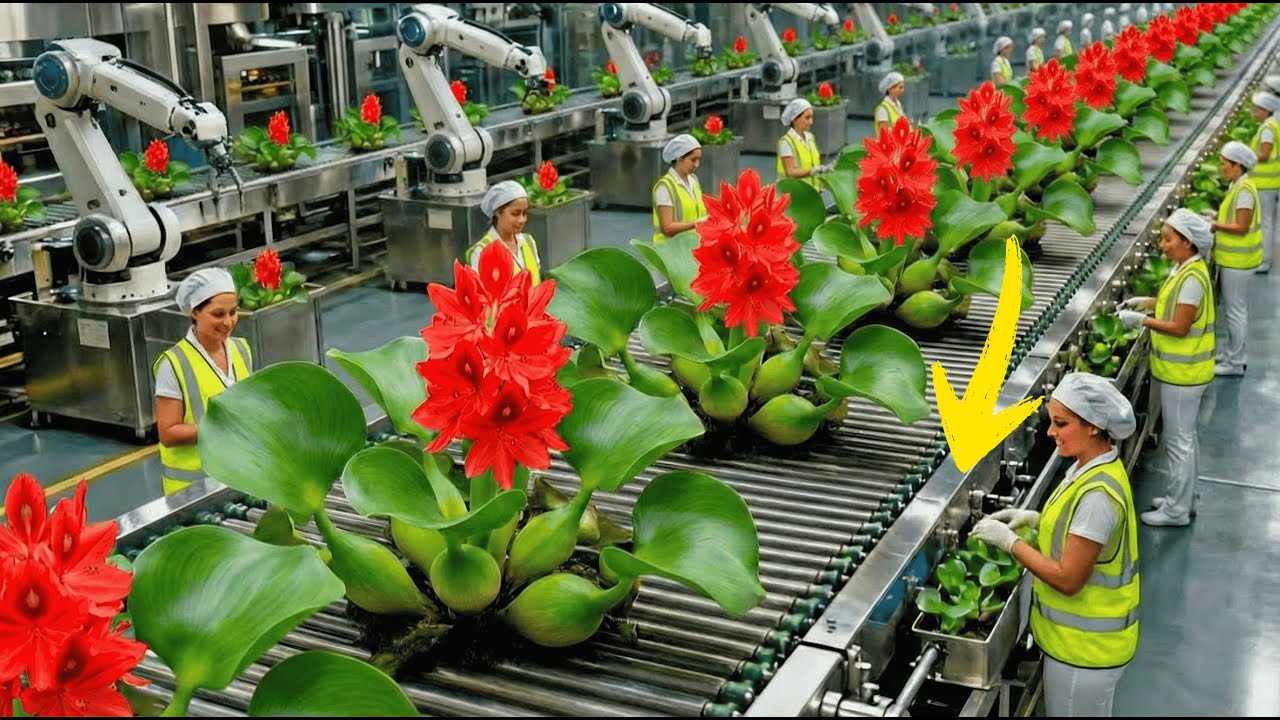 Внутри современной фабрики по производству водяного гиацинта – от сырья до готовой продукции.