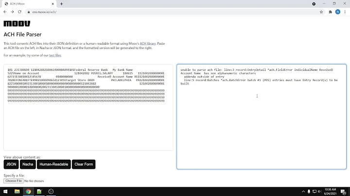 Intro to Moov OSS in-browser tools (ACH, Wire, Watchman)