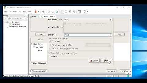 Oracle Linux 5.7 installation on VMware Workstation 16