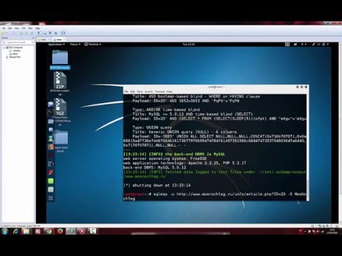 hacked and  site kali  liunx a tool sqlmap