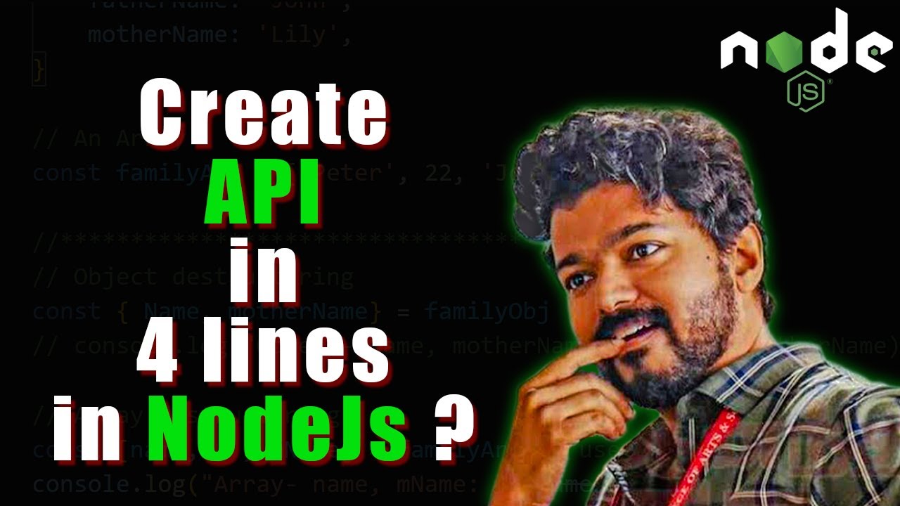 Create a NodeJs API in 30 Seconds | What is Endpoint ? | Tamil 🔥 - YouTube