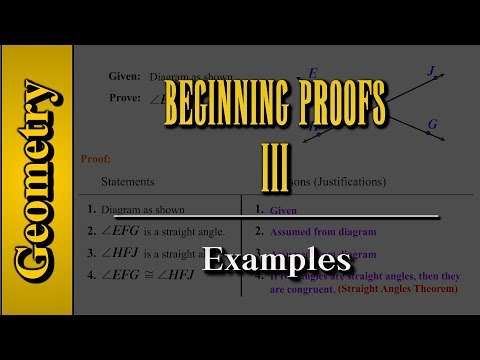 Geometry: Beginning Proofs (Level 3 of 3) | Examples