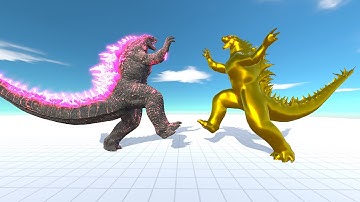 Evolution of Godzilla in battle stop other version itself make by gold