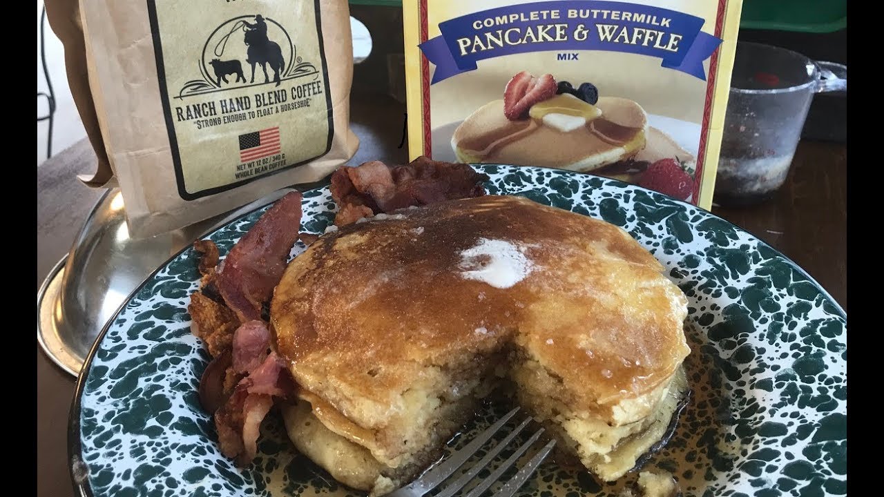 Cooking Pancakes On The Campstove Using Pioneer Pancake and Waffle Mix