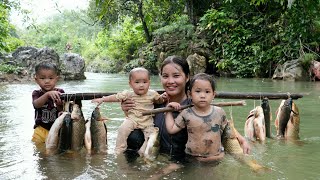 How to set traps for giant river fish on rainy days for sale – Preparing fish for children to eat
