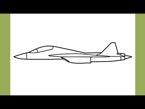 How to draw a FIGHTER JET easy / drawing airplane step by step