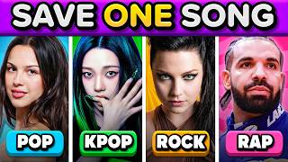 POP vs KPOP vs ROCK vs RAP: Save One Song | Music Quiz 2026 screenshot 1