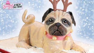 CHRISTMAS PUG DOG CAKE