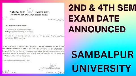 2nd & 4th Semester 2023| Exam Date Announced | Sambalpur University |Exam Date Release @NEXTEXAM