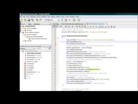 6 of 6: Capturing key presses and moving a button on a panel tutorial