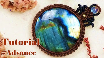 Macrame stone pendant-How to make a loop knot-Tutorial Advance-Macrame