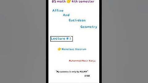 Menelaus theorum—Affine and euclidean geometry