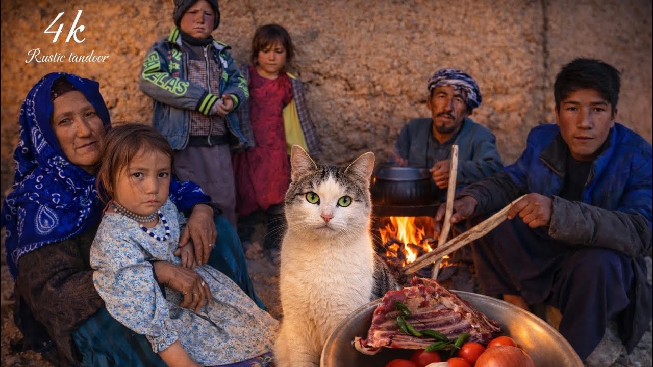 A Blessed Ramadan Night: A Loving Family, a Simple Iftar, and a Gentle Cat Waiting by the Table