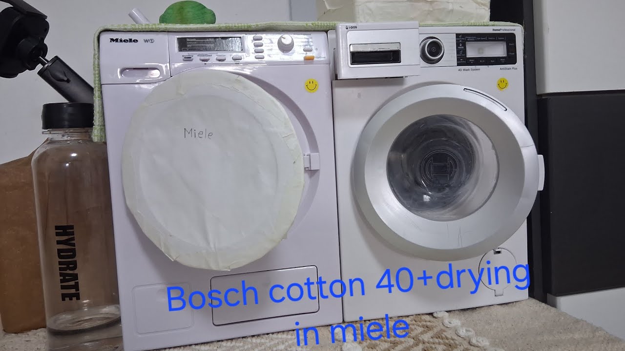 Bosch toy washer cotton 40+drying in miele W1 toy dryer 