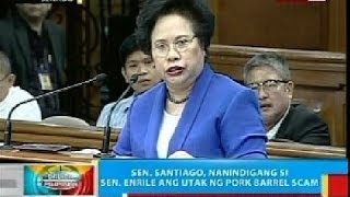 BP: Sen. Santiago, nanindigang si Sen. Enrile ang utak ng pork barrel scam