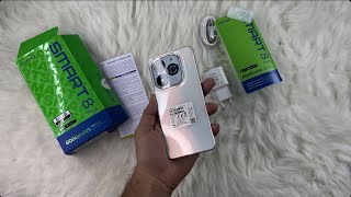 Infinix smart 8 plus unboxing in White Color - 90Hz Display - Full review