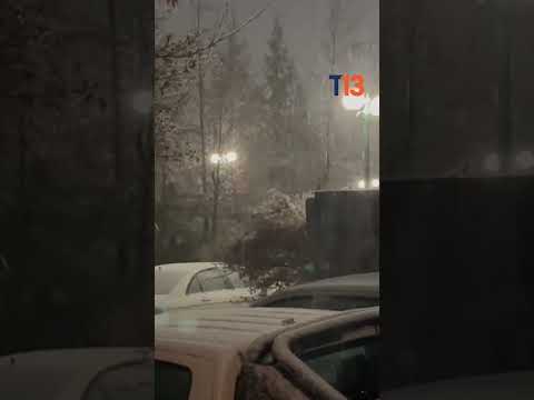 Llegó la nieve al sector Oriente de Santiago