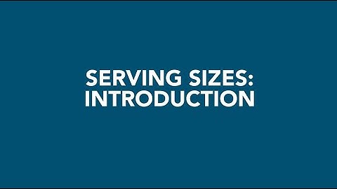 Serving Sizes: Introduction