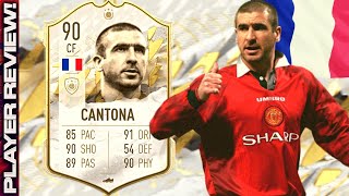 FIFA 22 MID CANTONA PLAYER REVIEW | 90 MID ICON CANTONA REVIEW | FIFA 22 ULTIMATE TEAM