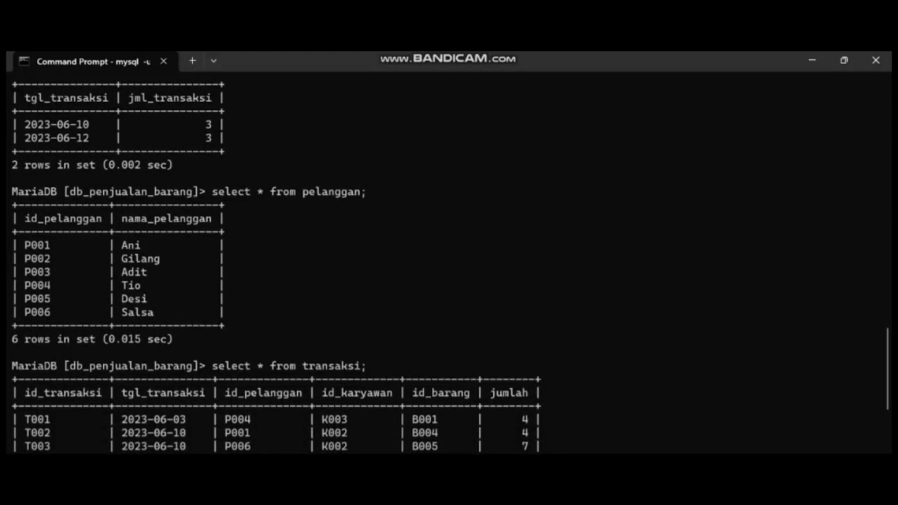FUNGSI GROUP BY,HAVING,SUB SELECT YouTube