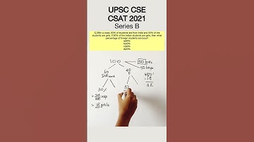 UPSC CSE Prelims - CSAT 2021 Q.39) In a class... #aptitude #upscaptitude #upsccsat